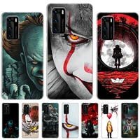 pennywise clown horror case for huawei honor 8x 10 lite 20 20s 30 30s 50 50se pro y5 y6 y7 2019 p smart z 2021 fundas cover