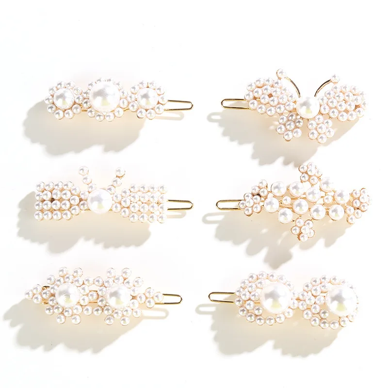 Жемчуг заколки для волос женщин и девочек Элегантные Простые темперамент