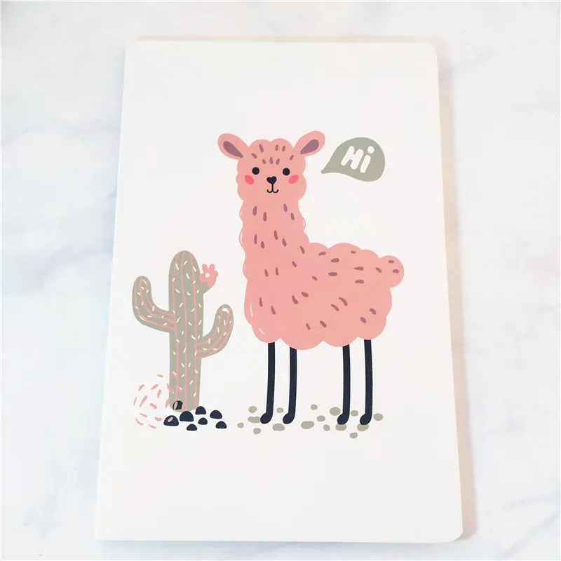 2 A5 блокнот,, Kawaii Bullet Journal, мягкая обложка, дневник, планировщик, альпака, милый офисный канцелярский блокнот с животными, бумага - Цвет: 2