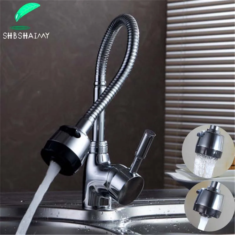 

Chrome Kitchen Faucets Silver Single Handle Pull Out Kitchen Tap Single Hole Handle Swivel 360 Degree Water Mixer Tap Mixer Tap