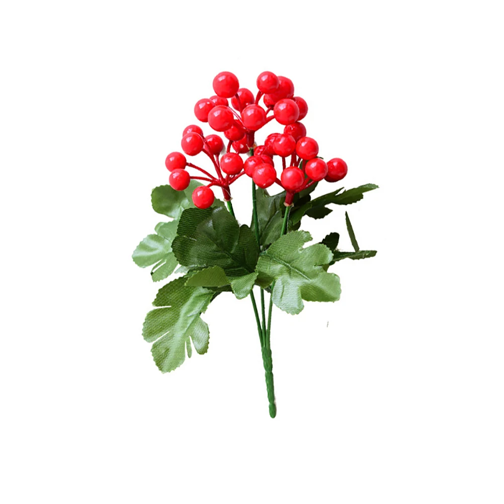 Искусственная красная жемчужная тычинка ветка ягод для свадьбы Рождественское