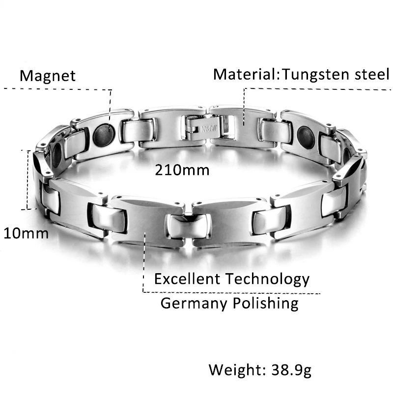 Olowu модный мужской и женский здоровый браслет из титановой стали Магнитный