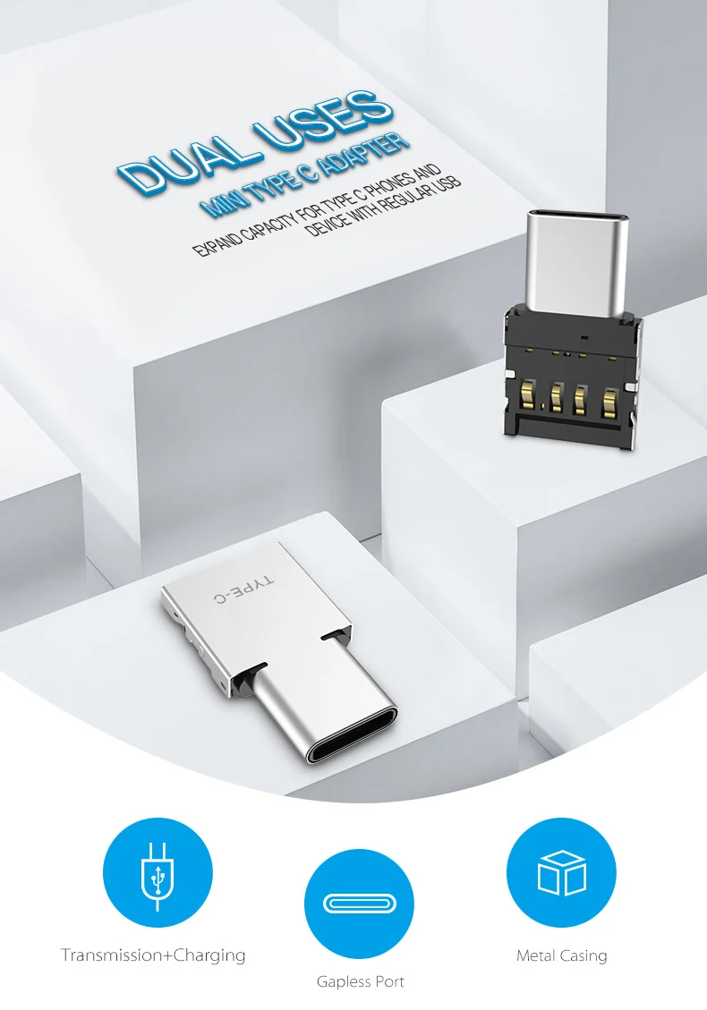 Ginsley type-C USB-C разъем типа C штекер USB Женский OTG адаптер конвертер для планшет телефон Android флэш-накопитель U диск