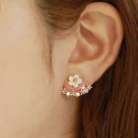 piercing shell crystal daisy flower stud earrings for women girls elegant party jewelry pendientes earings fashion jewelry 2021