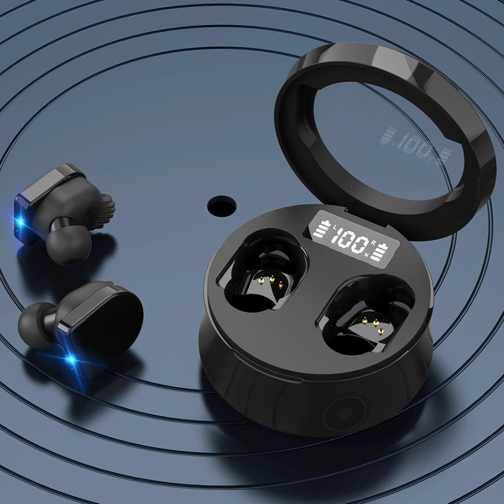 

True Wireless Earbuds Bluetooth 5.0 Earbuds in-Ear TWS Stereo Headphones with LED Display Charging Case Waterproof for Sports