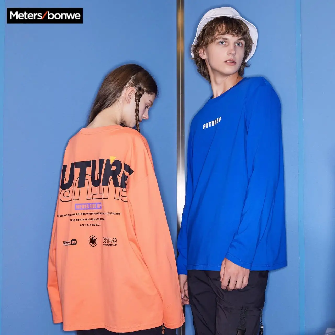 Metersbonwe 2020 новая весенняя футболка с длинными рукавами для пар тренд Свободный