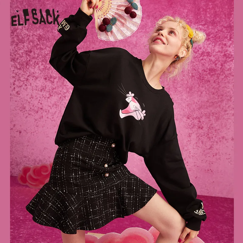 Elfsack многоцветная рубашка в клетку на жемчужными пуговицами ассиметричной юбкой