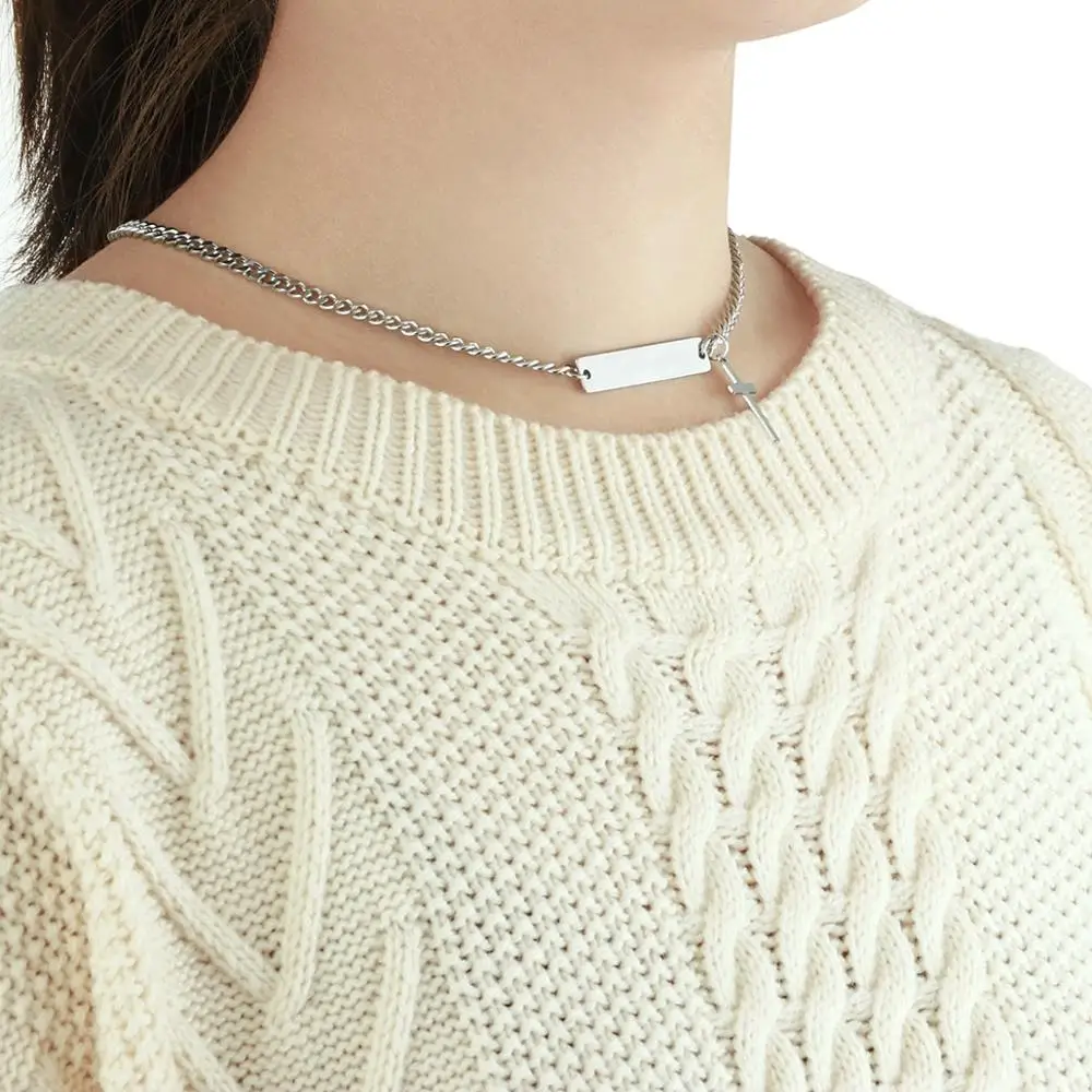 Женское Двухслойное ожерелье из нержавеющей стали с гравировкой | Украшения и