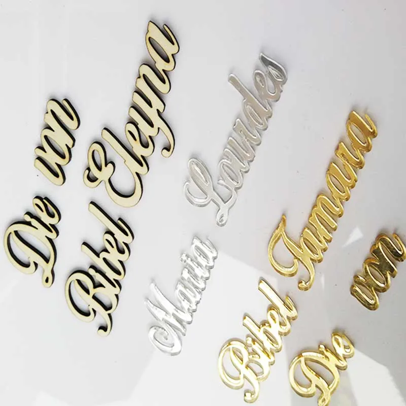 36 шт. Персонализированные Акриловые Золотые Зеркальные таблички с лазерной