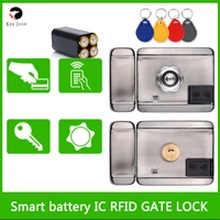 electric door lock battery powered 12vdc 13 56 ic rfid reader electric gate door lock access control system kit with 10tags