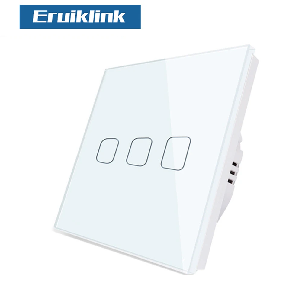 Стандарт ЕС/Великобритании настенный сенсорный выключатель 3 банды 1 способ AC110V