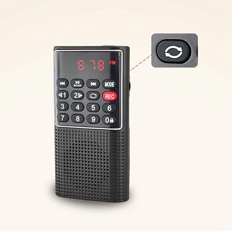 Мини fm-карманный радио динамик музыкальный плеер Поддержка TF AUX fm-рекордер