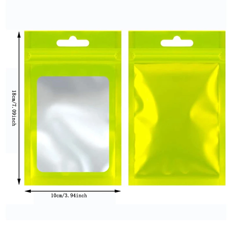 

100 Pieces Resealable Food Storage Bags with Clear Window Pouch for Food Self Sealing Storage Supplies,4 x 7Inch