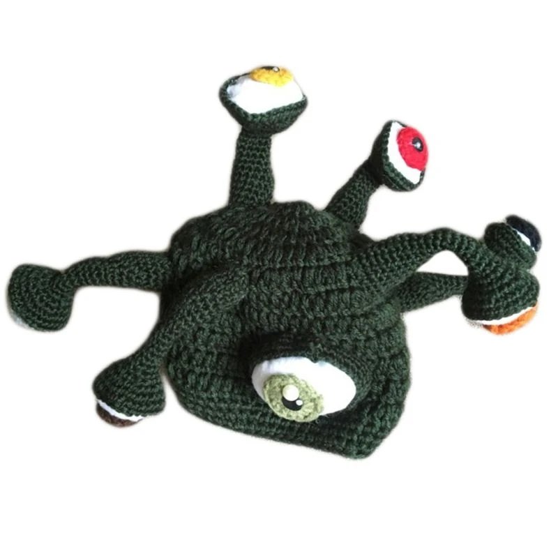 

Creative Unisex Handmade Crochet Knit Beanie Hat Funny Colorful Octopus Tentacles Eyes Warm Cap Halloween Cosplay Props