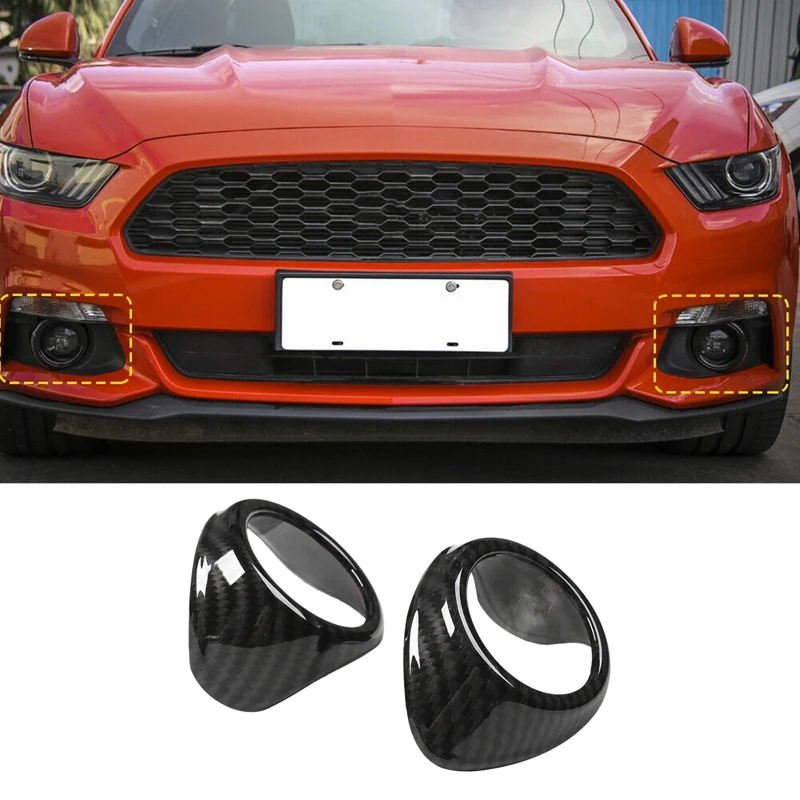 

Front Fog Light Decoration Ring Trim Cover for Ford Mustang 2015-2018 Carbon Fiber