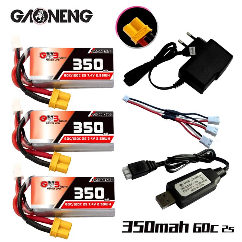 Gaoneng Gnb 350 мАч 2S 7 4 В 60C/120C HV Lipo батарея XT30 разъем для Beta75X Rc Дрон Fpv гоночный + зарядное