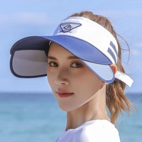 2021 new retractable visor female summer sun empty top hat riding outdoor sports cap uv sun hat woman beach hat fishing cap