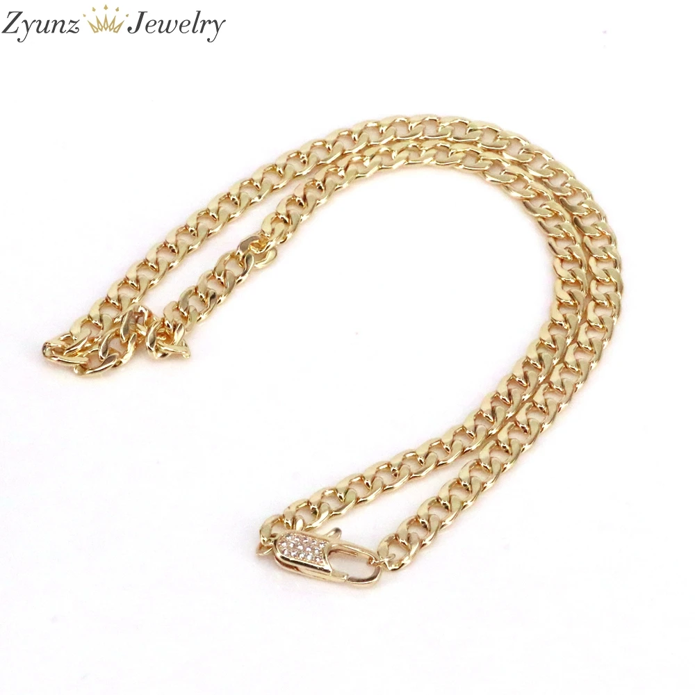 

3PCS, Cuban Link Chain Necklace Gold Color Chain Necklace Gift For Women Men Hiphop Wholesale Jewelry 45cm