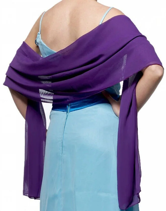 Длинные цветные шифоновые Свадебные палантины на заказ для вечервечерние платья