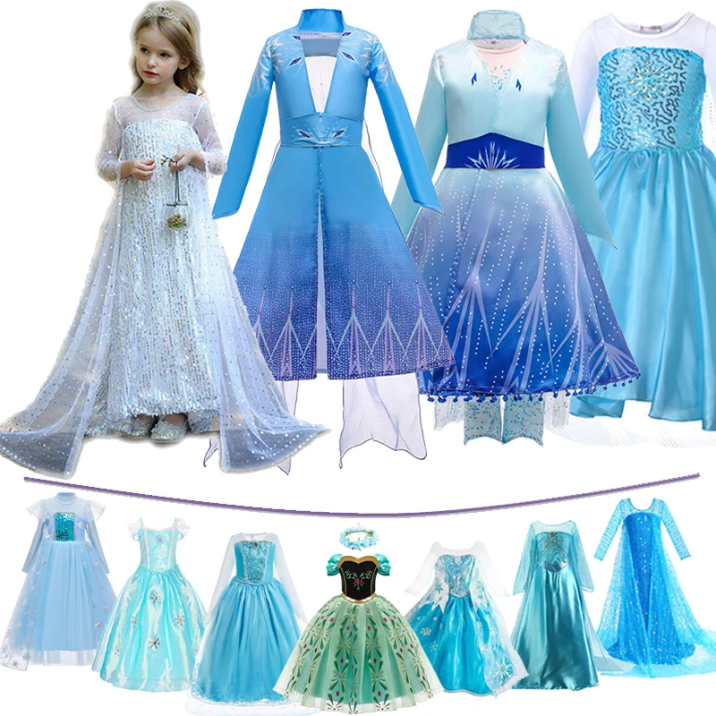Платье принцессы Эльзы для девочек Карнавальный костюм Детский Рождественский