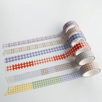 korean ins colorful grid washi tape 5m envelope card sealing sticker girl hand account stationery creative diy decorative tape