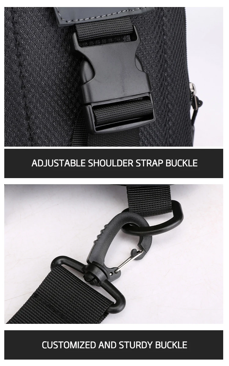 OZUKO New Multifunction Crossbody Bag for Men Chest Pack Sling&Double Shoulder Bag Male Waterproof Short Trip Messenger Bag