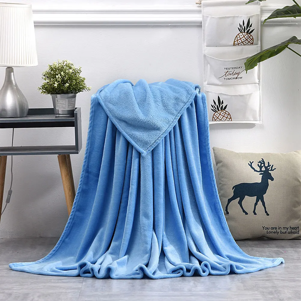 

Soft Warm Coral Fleece Blanket Winter Sheet Bedspread Sofa Throws Lightweight Thin Mechanical Wash Flannel Blankets 180 x200cm