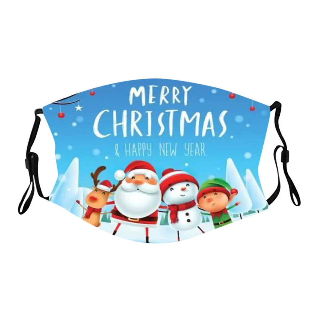 1 шт. многоразовая моющаяся защитная маска для лица с рождественским