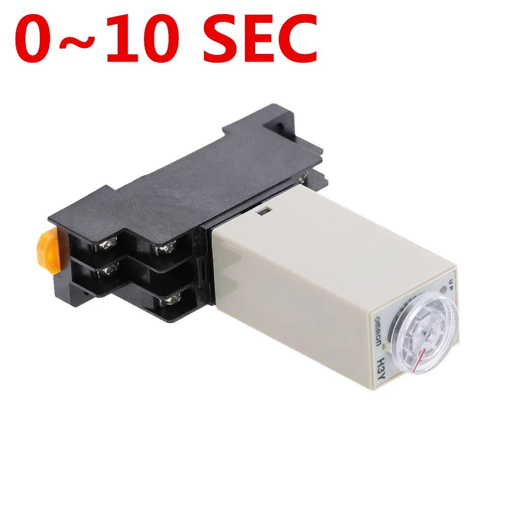 

Delay Timer 0-10 SEC H3Y-2 DC12V DC24V AC110V AC220V Time Relay with PYF08A 8pin Base Mini Time Relay