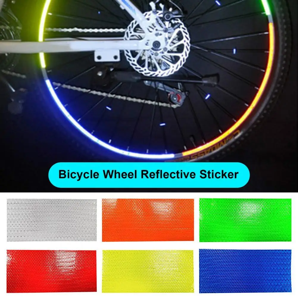 

Fluorescent Strip Eye-catching PVC Easy to Install Cycling Wheel Reflector Reflective Sticker for Mountain Bike