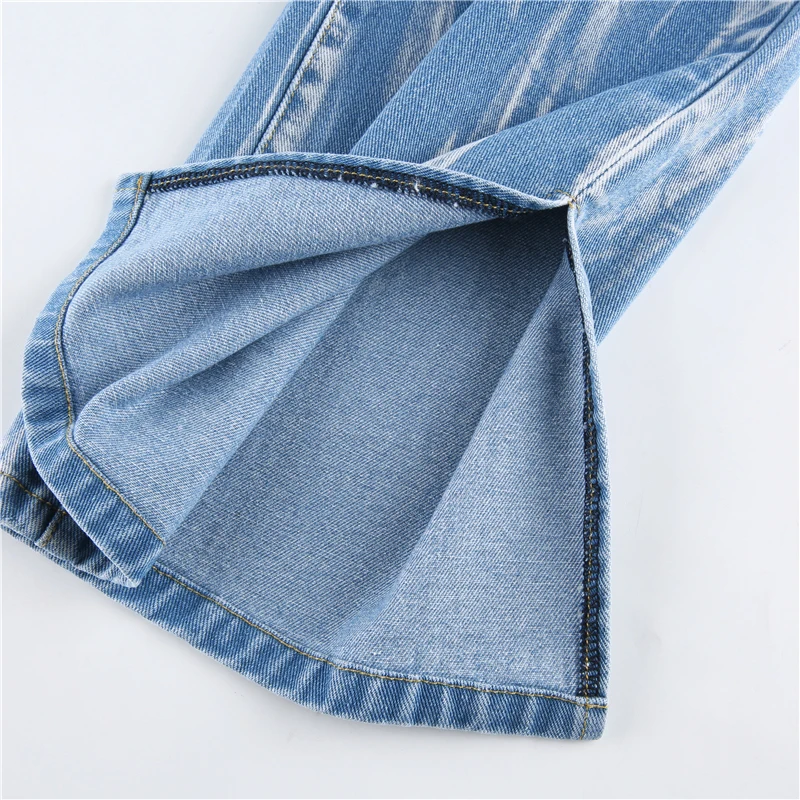 Pantalon en Denim pour femmes, jean Y2K pour filles, imprimé Tie Dye, taille haute, Vintage, à la mode, Harajuku, nouvelle collection 2021 Pantalon en Denim pour femmes, jean Y2K pour filles, imprimé Tie Dye, taille haute, Vintage, à la mode, Harajuku, nouvelle collection 2021