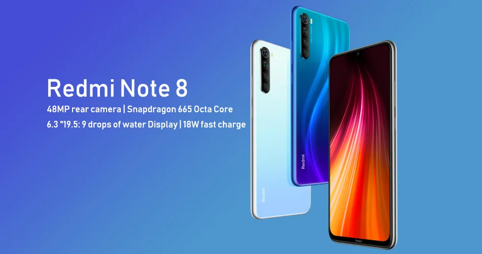 Xiaomi Redmi Note 8 с глобальной версией, 48 МП, 4 Гб ОЗУ, 128 Гб ПЗУ, Смартфон Snapdragon 665, четыре ядра, FHD экран 6,3 дюйма