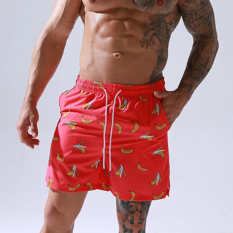 

Heavywood Summer Swimming Trunks Mens Beach Sport Sweatshorts Mesh Lining Thin Swimwear Shorts Plus Size Loose Five Point Pants