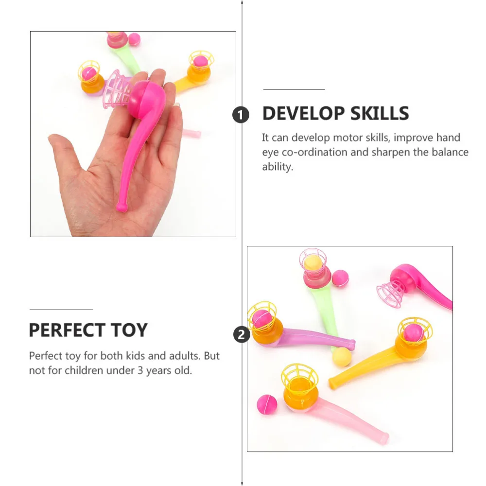 

20pcs Kids Funny Suspension Blowing Toys Floating Blowing Pipes Balls Toys