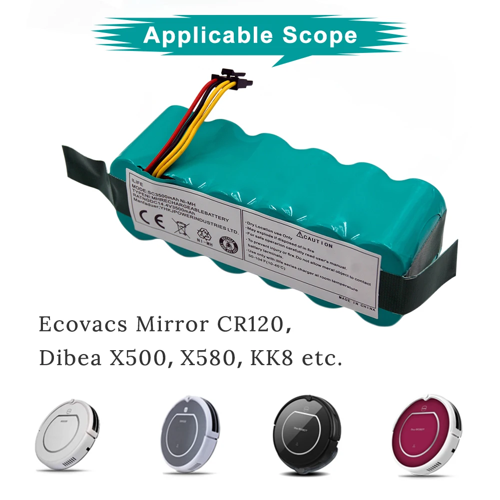 Аккумулятор NIMH для робота пылесоса Ecovacs Mirror CR120 Dibea X500 X580 KK8 Haier T320 T325 14 4 В 3500