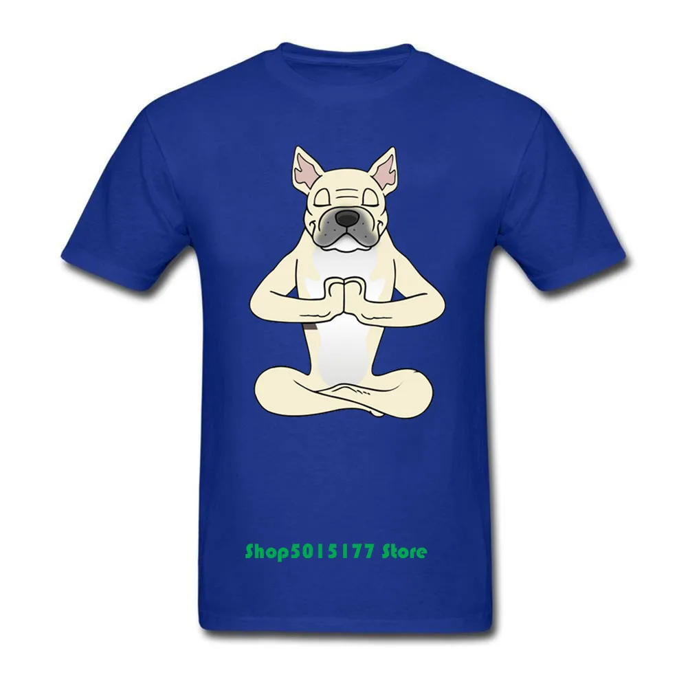 Уникальный дизайн кремовый Французский бульдог Намасте Йога футболка мужская