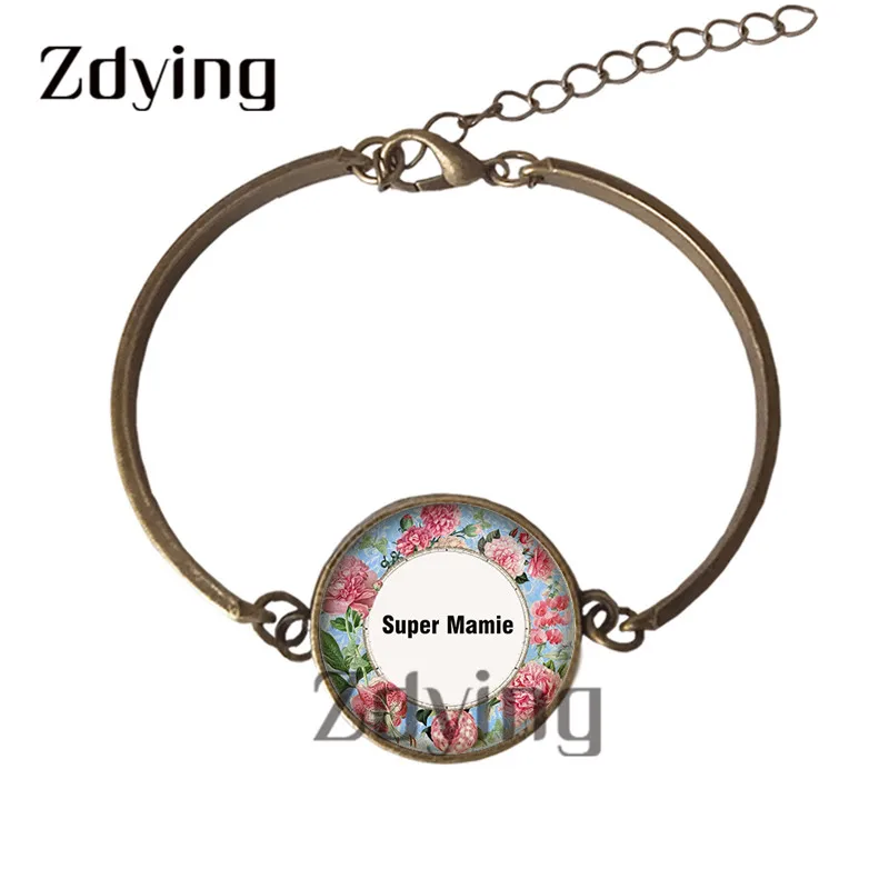 Zdying ретро цветы синий и белый фарфоровый браслет стеклянный художественный