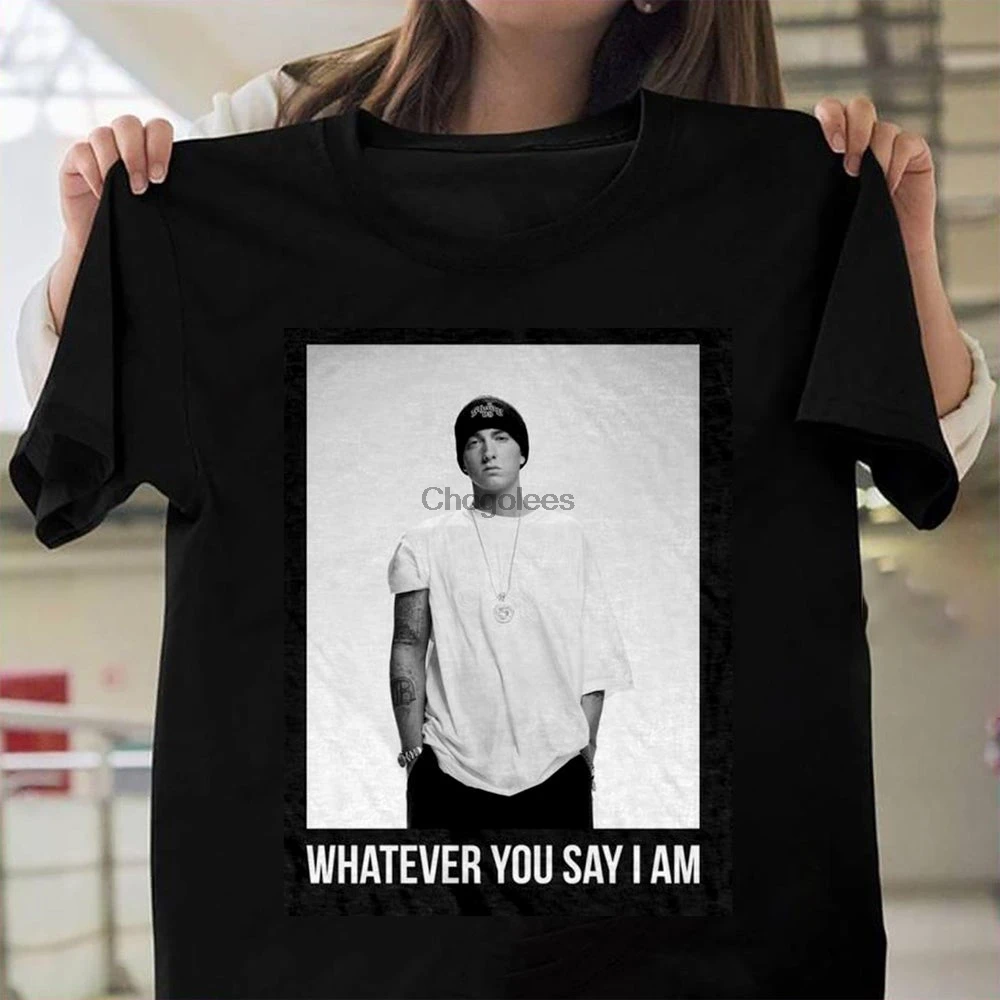 Рубашка с надписью What Ever You Say I Am рубашка Eminem ретро винтажная Rap God приталенная