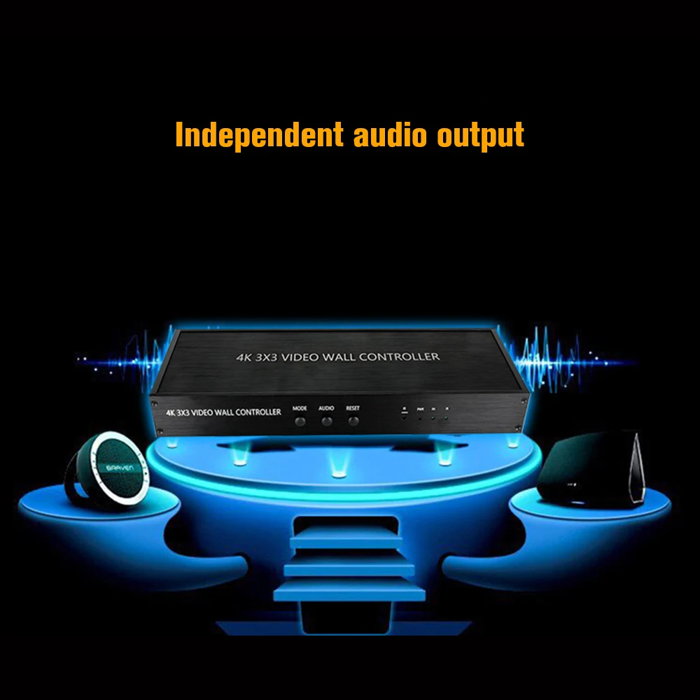 

4K 3x3 Video Wall Controller Screen Processor 3x2 2x2 3x1 1x4 2x3 4x2 2x4 9 Multimedia Interface Compatible Display Controller