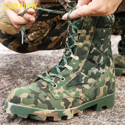 

Men Tactical Combat Army Ankle Boots Breathable Hiking Shoes Hiking Camouflage Sport Work Safefy Mountain Climbing Shoes Boots