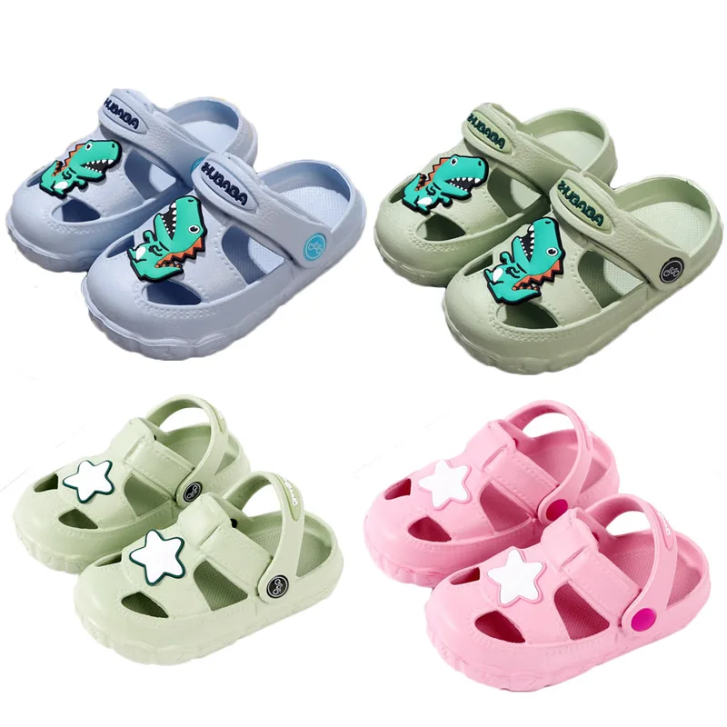2020 летние детские тапочки для мальчиков и девочек Обувь с динозавром