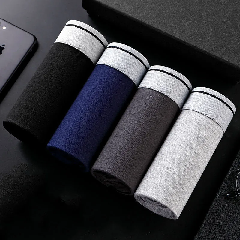 4pcs / Mens Underwear Shorts Boxer Shorts Mens Sexy Underwear High Quaity Men's Underwear Pure Cotton Breathabe Boxer Shorts