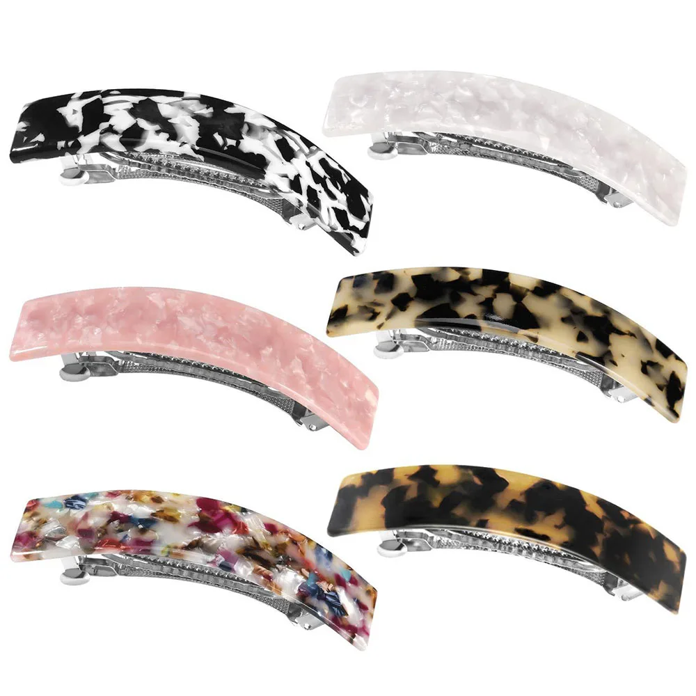 

Fashion Women Metal Acetate Leopard Flower Barrette Hair Pin Clip Girl Geometric Hairpin Hairgrips Hair Styling Accessories