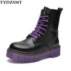 Ботинки TUINANLE женские на массивной подошве, ботильоны из искусственной кожи, мотоциклетные ботинки на платформе, высокие сапоги, размера плюс 42, осень