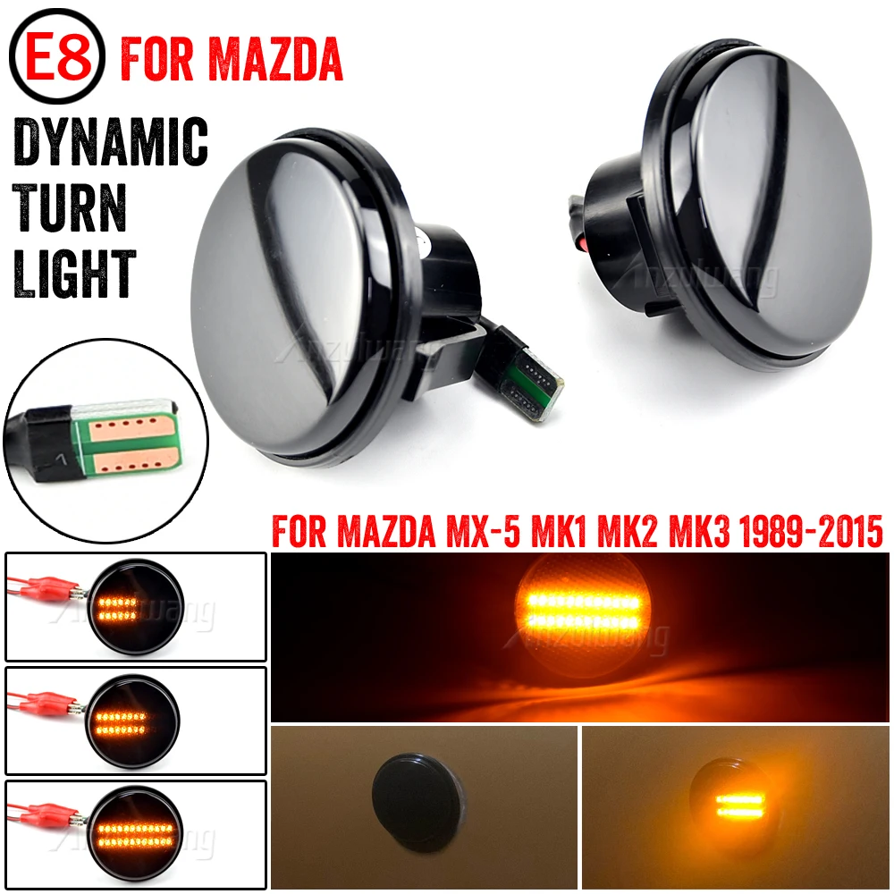 

2x Dynamic LED Side Marker Turn Signal Light Side Repeater 12V Panel Lamp Blinker For Mazda MX-5 MX5 Mk1 Mk2 Mk3 89-2015