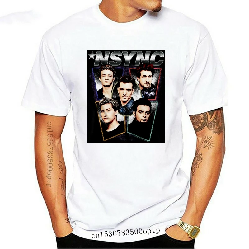 

New Nsync Heads Officially Licensed Adult T-Shirt Summer Style Tee Shirt