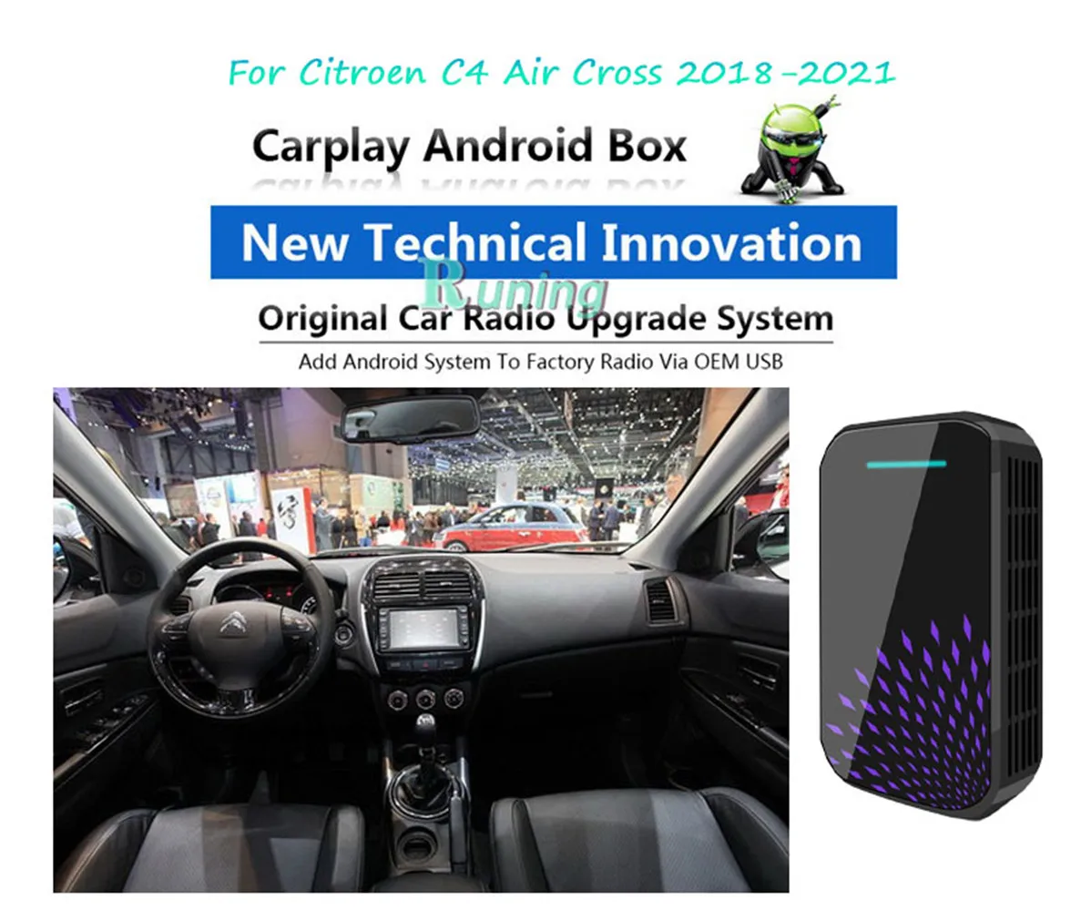 

Upgrade Car Radio Android Stereo Carplay Box For Citroen C4 Air Cross 2018-2021 Car Multimedia GPS Navigation Plug and Play