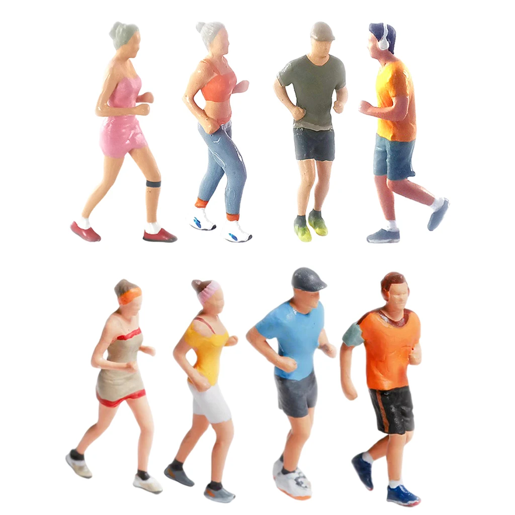 

4x 1:87 Sports Figures Doll for Micro Scene DIY Model Decor 2.8cm Tall
