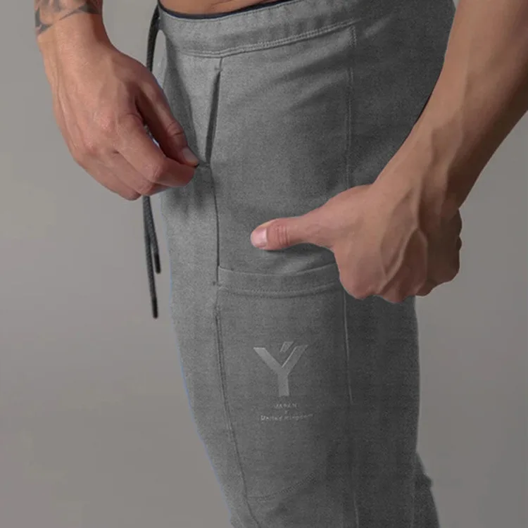 

Men's Sweatpants Slim Elastic Invisible Zipper Casual Pants Cotton Feet Slim Anti-wardrobe Malfunction Pants Cargo Pants Men