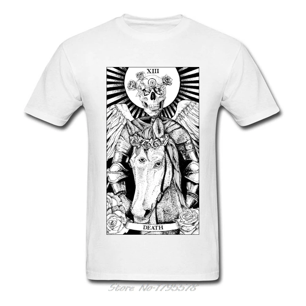 Футболка мужская с черепом Таро смерти тенниска металлическим ремешком в стиле